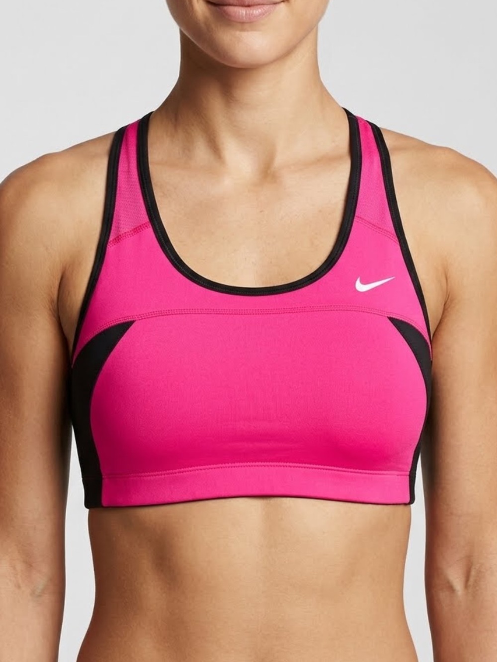 NIKE Dri-Fit Color Block Sports Bra Hot Pink Large